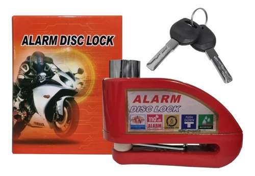 Candado Traba Disco Con Alarma 2 Llaves - En Warrior Motos!!