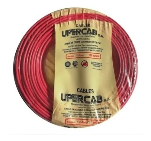 Imagen 1 de 1 de Cable Unipolar 4mm Upercab Normalizado Iram X 100 Metros