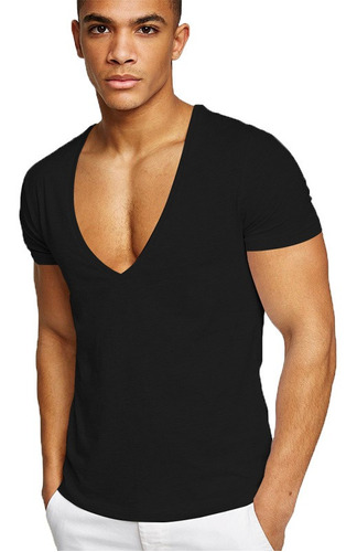 Camiseta Para Hombre Camiseta Casual Con Cuello En V Profund