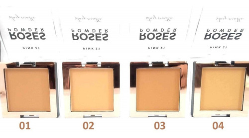 Imagen 4 de 10 de Polvo Compacto Rose Powder Matte 4 Tonos Pink 21 Espejo