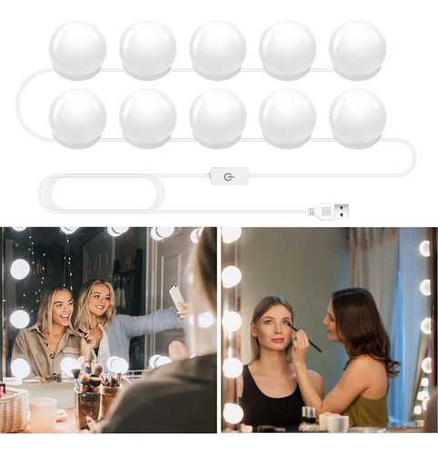 Doremama Focos Led Regulables Para Espejo De Tocador, 10 Uds. Blanco Neutro