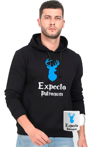 Poleron Canguro Unisex Hp Expecto Patronum Reno + Tazón 