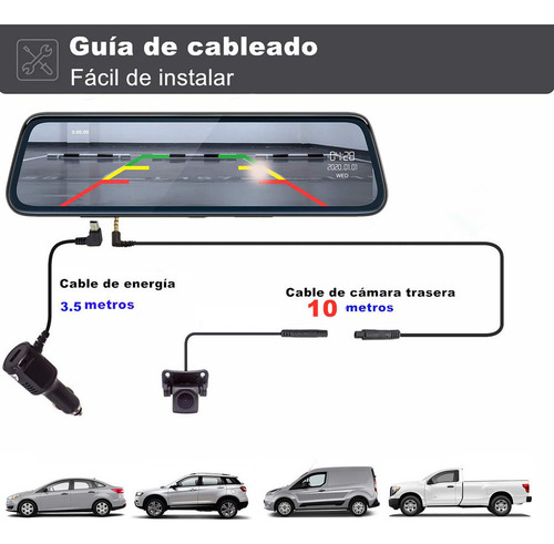 . Espelho Retrovisor Câmera Reversa Carro Dvr Touchscreen