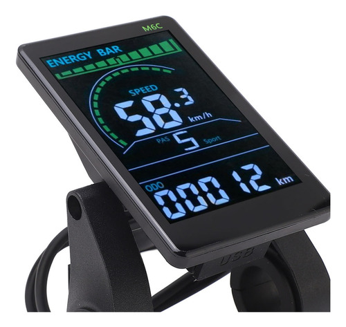 Pantalla Lcd Para Bicicleta Eléctrica M6c Display Meter Abs
