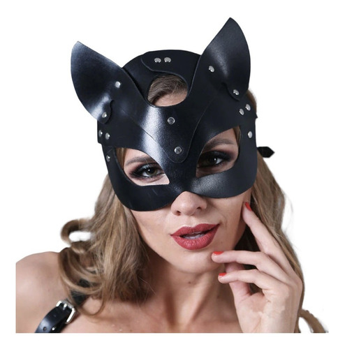 Mascara Antifaz Gatubela Gato Cosplay Cuero Halloween