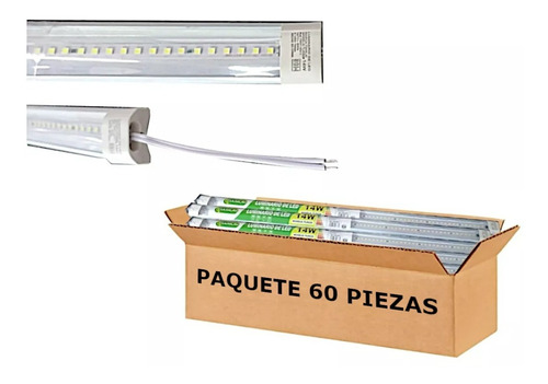 Tubo Led Luminario Regleta 14w 750ml Luz Fria 60cm 60 Piezas