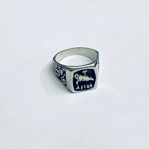Anillo Del Zodiaco De Acero Inoxidable Horoscopo Signos Cuotas