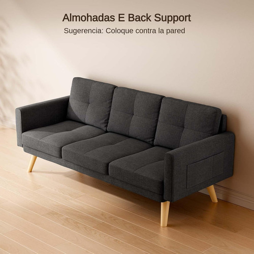 Porik Sofá Cama Sillón De 3 Plazas Con 3 Cómodas Almohadas