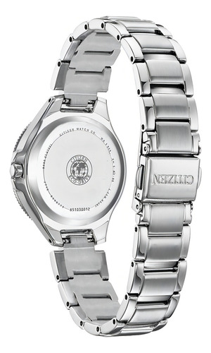 Reloj Citizen Fe119053e Para Mujer Triple Manecilla Acero Malla Plateado Bisel Plateado Fondo Negro