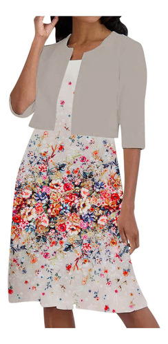 Ropa Simple Para Mujer Cardigan Informal Estampado Floral Tr