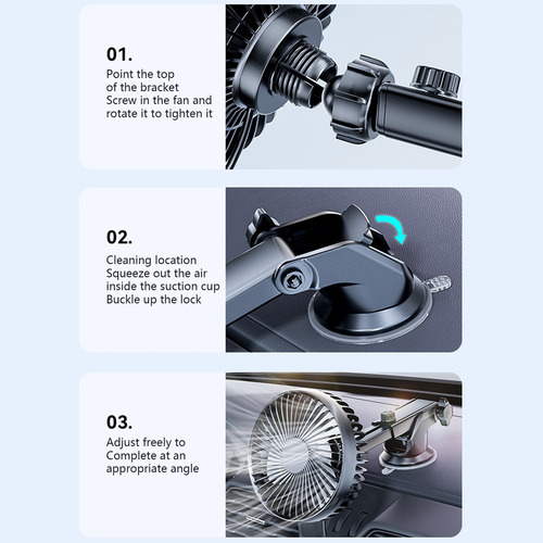 Ventilador Universal Montado En Coche De 12/24 V Con Ventosa