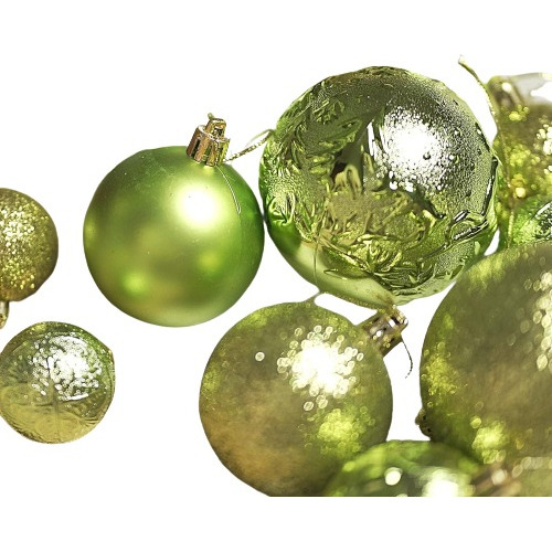 Adornos De Bola De Navidad De Color Verde Manzana