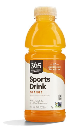 365 By, Bebida Deportiva, Naranja, 20 Oz Líquidas