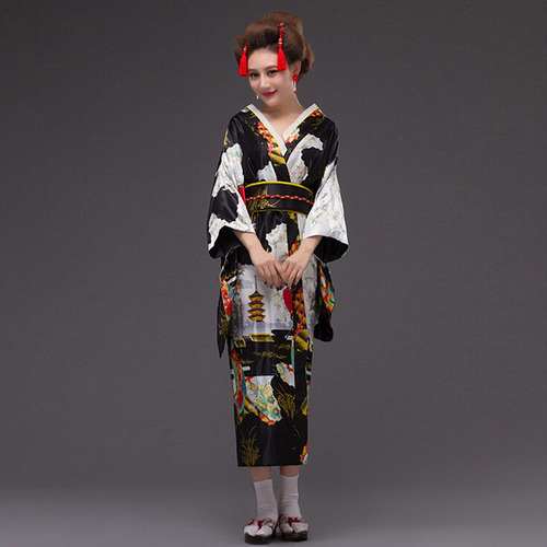 Vestido N R7pk Tradicional Japonés Con Estampado
