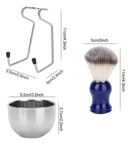 Juego De Brochas De Afeitar Para Barba, 3 Piezas, Soporte Pa