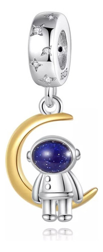 Charm Dije Astronauta Universo Fabricado En Plata 925