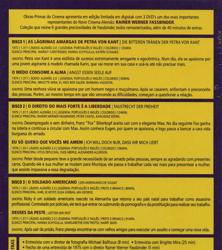 Imagem 2 de 2 de Dvd Box Rainer Werner Fassbinder - Opc - Bonellihq R20