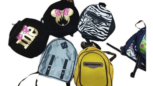 Bolso Morral Mini Colegial Estilo Jansport Mickey Gamuza