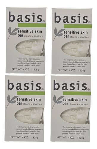 Basis Jabón En Barra Para Piel Sensible Sin Perfume 4pack