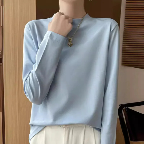 Camiseta De Algodón Para Mujer Ni Meng Jiao De Manga Larga L