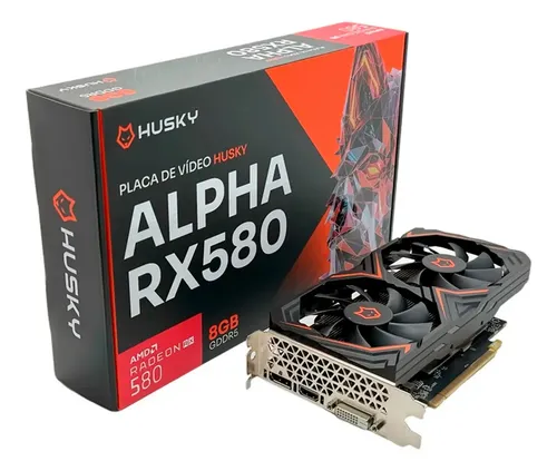 Placa De Vídeo Husky Alpha Amd Radeon Rx 580 8gb Gddr5