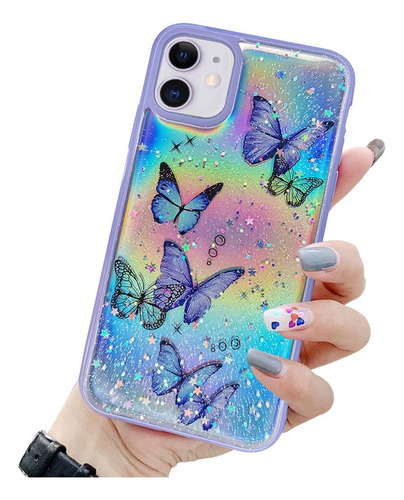 Funda Para 12/iPhone 12 Pro Morado Suave Piel Sintetica