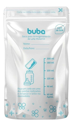 Imagem 3 de 3 de Saco Para Armazenar Leite Materno - 200ml - 25uni