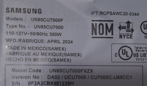 Fuente Samsung Un85cu7000f Bn44-01065b Version Da02 (Usado)