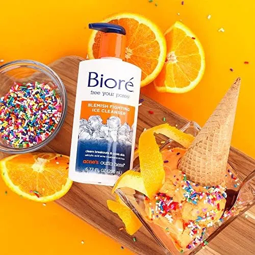 Bioré Blemish Ice Cleanser, Ácido Salicílico, Limpia Y Ayuda