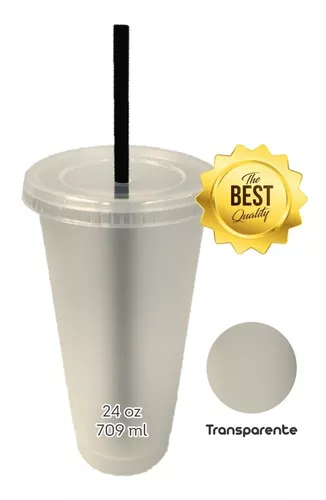 Vasos Cafeteros Con Popote Para Personalizar 24 Oz (90 Pzs)