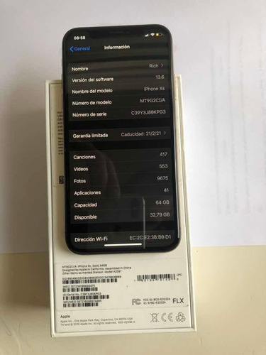 iPhone XS Gold 64gb Con Garantía Hasta Febrero 2021