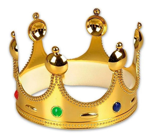 Coroa Rei Dourada Rainha Plástico Ajustável Festa Fantasia