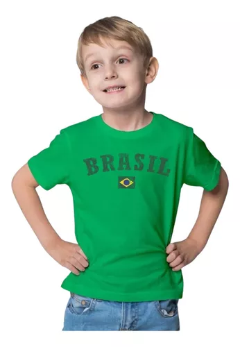 Camiseta Infantil Brasil Blusa Menino Menina Camisa Maj360