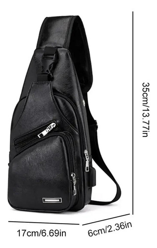 Mochila De Hombro Bandolera Antirobo Piel Con Usb