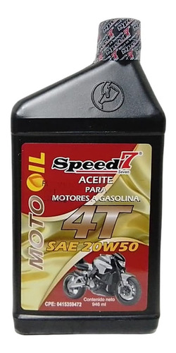 Aceite Para Motores A Gasolina Speed 7 4 Tiempos 20w50