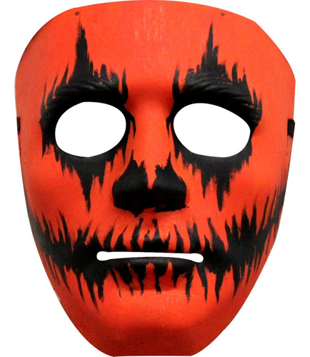 Máscara De Calabaza Creepy, Face Pumpkin Painted, Disfraz Color Naranja Oscuro Face Pumpkin Painted