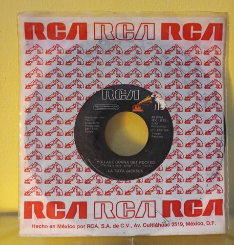 La Toya Jackson You Are Gonna Get Rocked 45 Rpm Promo Nuevo