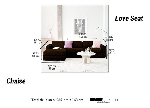 Mueble Sala Marcela Suede Chocolate Derecha 2pzs Sala Sofas