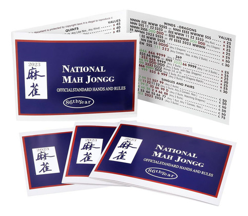 Tarjeta De Puntuación Decorativa De Mahjong, Reglas, Instruc