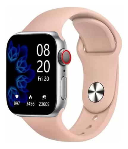Smartwatch Pro Série 9 Watch Premium Para Android / Ios Caixa Rosa Pulseira Rosa