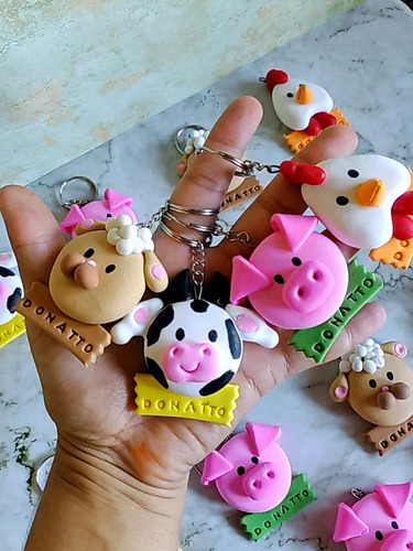 Llaveros Souvenirs Animalitos De Granja Con Nombre 50 Uni