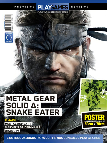 Superpôster Playgames - Metal Gear Solid: Snake Eater, De Editora Europa. Editorial Europa, Capa Mole Em Português