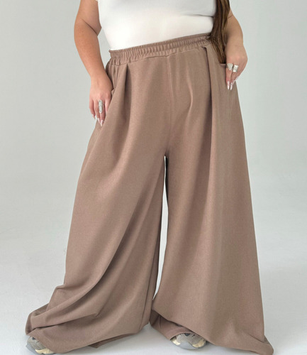 Pantalon Palazzo Mujer Con Pinzas Talles Especiales Valvinna