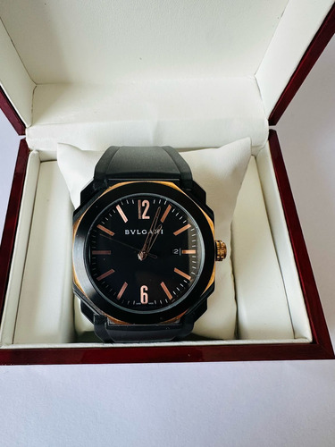 Reloj Pulsera Bvlgari Octo Caucho Negro Cobre Negro (Usado)