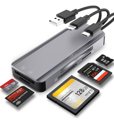 Lector De Tarjetas De Memoria 5 En 1, Adaptador Usb Otg Y Le