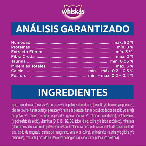 Imagen 3 de 7 de Whiskas Alimento Húmedo Gato Sardina Salsa Sobre X1un