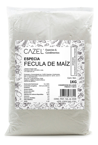 Fécula Almidón De Maíz Nacional 1kg