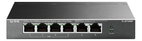 Switch 6 Puertos Tp-link Tl-sf1006p Poe Escritorio 10/100mbp