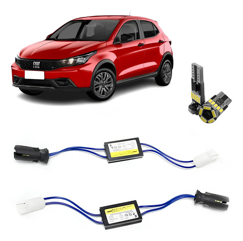 Kit Led Pingo T10 Fiat Argo 2018/2023 Com Canceller Sem Erro