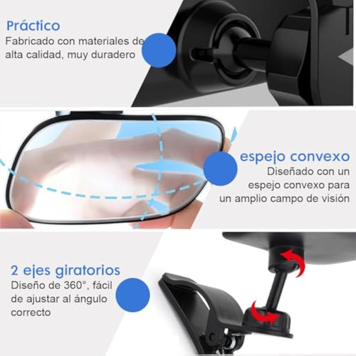 Espejo Retrovisor De Bebé Para Auto Espejo Observación 360°